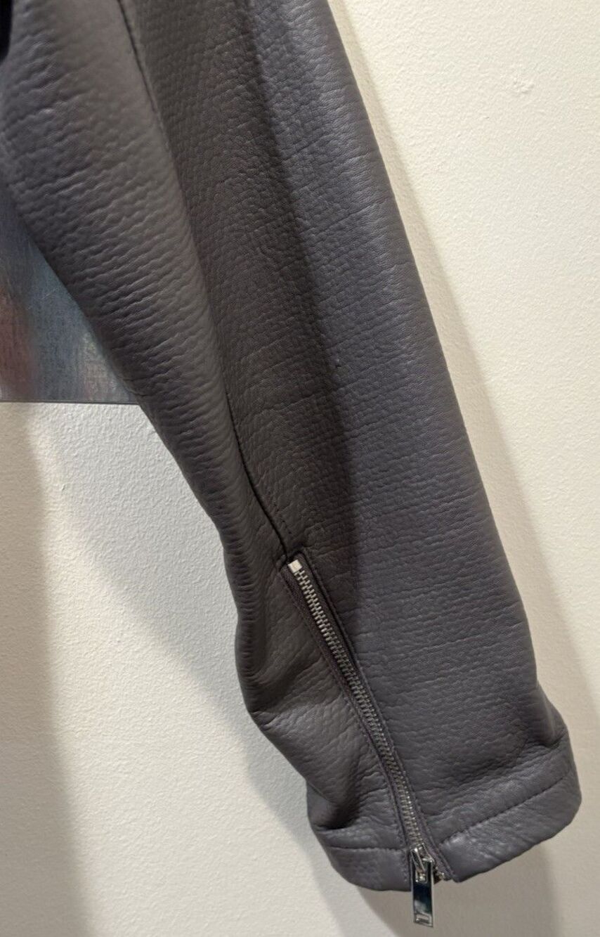 Motorcycle Jacket Asymmetrical Zip New York & Co Faux Leather Gray XXL NWOT - Picture 14 of 16